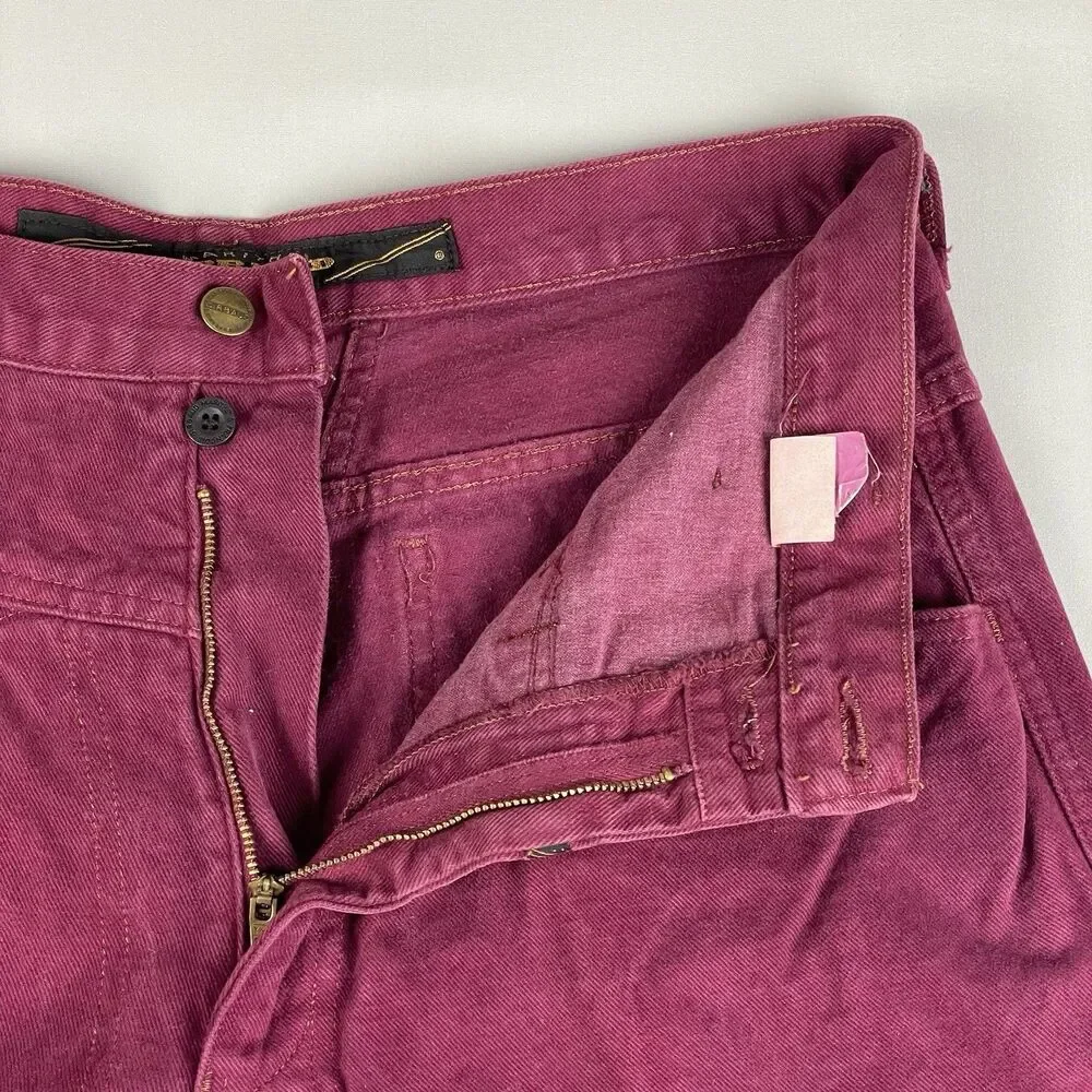 Marithe Francois Girbaud Jeans Women's 33 Burgundy Denim Tapered Leg Made In USA